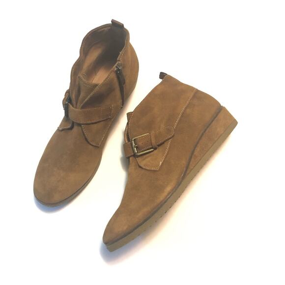 Franco Sarto  Womens Cognac Brooke Wedge Ankle Bootie - Picture 2 of 16
